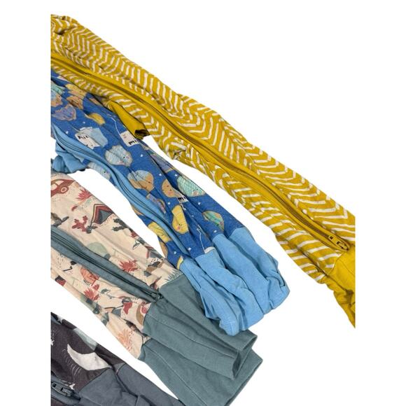 Little Sleepies Bird & Bean Zippy Bamboo Pajamas Baby 4 Pair Size 6-12 M 18-24 M - Picture 3 of 9